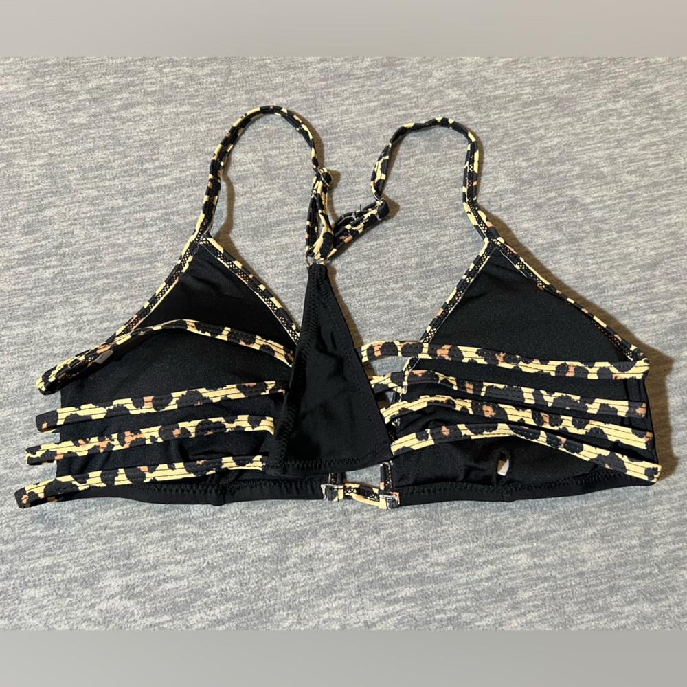Live Life On The Beach 2 piece bikini women’s M‎ strappy black leopard print new - Picture 9 of 13